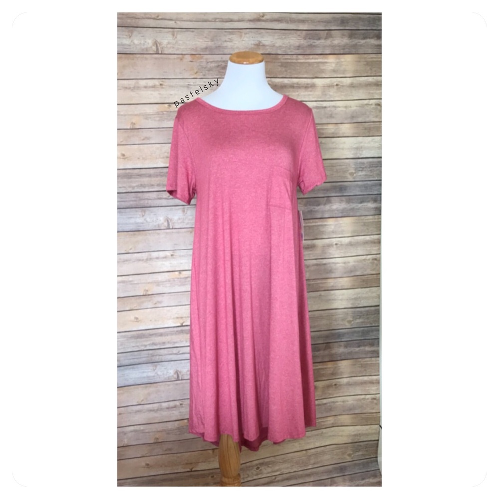 🆕LULAROE carly heathered red dress - Picture 1 of 8